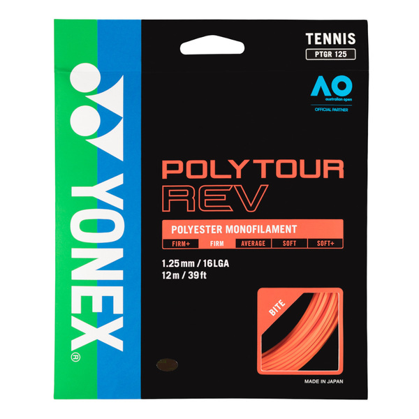 Tenisový výplet YONEX PolyTour REV 125 - 12 m - oranžový